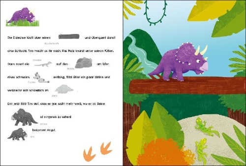 Buchcover und Innenansicht für das Buch: Les Dinosaures - Jack le petit tricératops