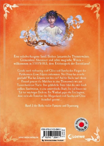 Buchcover und Innenansicht für das Buch: StoryWorld (Band 3) - Der Schatz der Dschinn