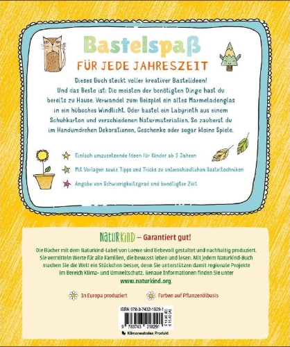 Buchcover und Innenansicht für das Buch: Mein Bastelbuch fürs ganze Jahr