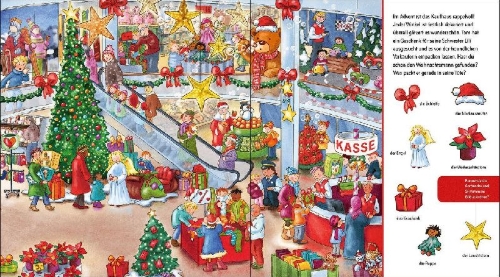 Buchcover und Innenansicht für das Buch: Suche und finde! Sound-Wimmelbuch - Weihnachten