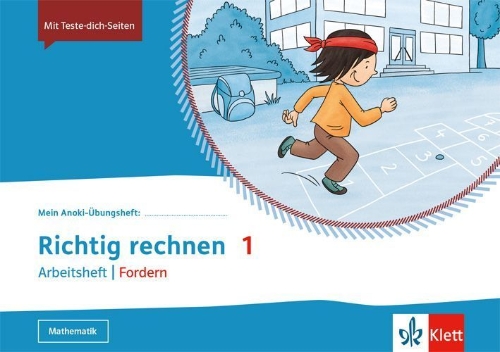 Buchcover und Innenansicht für das Buch: Mein Anoki-Übungsheft. Richtig rechnen 1