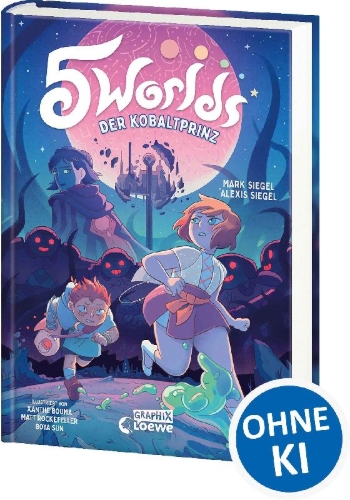 Buchcover und Innenansicht für das Buch: 5 Worlds (Band 2) - Der Kobaltprinz