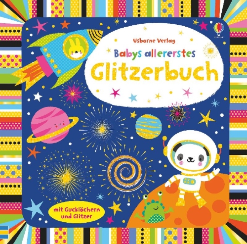 Buchcover und Innenansicht für das Buch: Babys allererstes Glitzerbuch