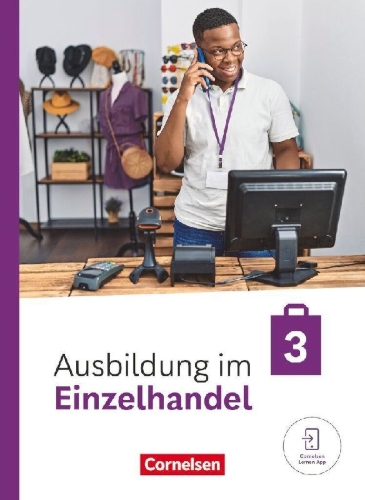 Buchcover und Innenansicht für das Buch: Ausbildung im Einzelhandel - Ausgabe 2024 - 3. Ausbildungsjahr