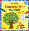 Buchcover und Innenansicht für das Buch: Ausmalbilder für Kita-Kinder: Das dicke Kindergarten-Malbuch: Auf der Wiese