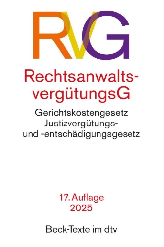 Buchcover und Innenansicht für das Buch: Rechtsanwaltsvergütungsgesetz. RVG