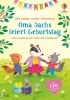 Buchcover und Innenansicht für das Buch: Mein Immer-wieder-Stickerbuch: Oma Dachs feiert Geburtstag