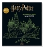 Buchcover und Innenansicht für das Buch: Aus den Filmen zu Harry Potter: Glow-in-the-Dark Malbuch