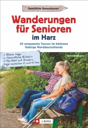 Buchcover und Innenansicht für das Buch: Wanderungen für Senioren im Harz