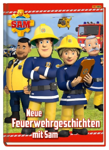 Buchcover und Innenansicht für das Buch: Feuerwehrmann Sam: Neue Feuerwehrgeschichten mit Sam