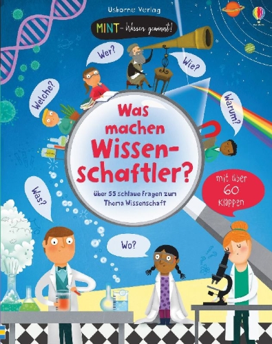 Buchcover und Innenansicht für das Buch: MINT - Wissen gewinnt! Was machen Wissenschaftler?