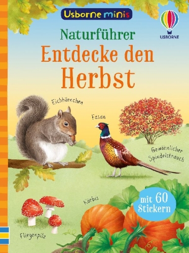 Buchcover und Innenansicht für das Buch: Usborne Minis - Naturführer: Entdecke den Herbst