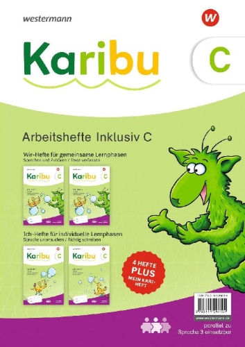Buchcover und Innenansicht für das Buch: Karibu Arbeitshefte Inklusiv C zieldifferent, 4 Hefte im Paket (für gemeinsame und für individuelle Lernphasen)