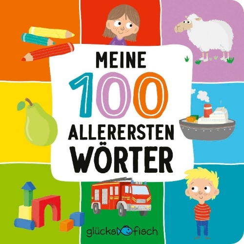 Buchcover und Innenansicht für das Buch: Glücksfisch: Meine 100 allerersten Wörter 