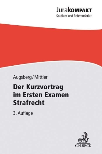 Buchcover und Innenansicht für das Buch: Der Kurzvortrag im Ersten Examen - Strafrecht