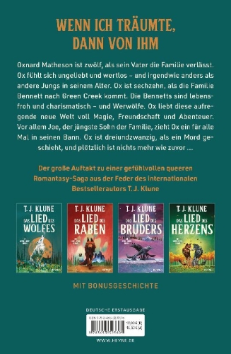 Buchcover und Innenansicht für das Buch: Wolfsong -  Green Creek Book 1