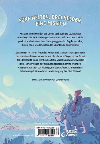 Buchcover und Innenansicht für das Buch: 5 Worlds (Band 2) - Der Kobaltprinz