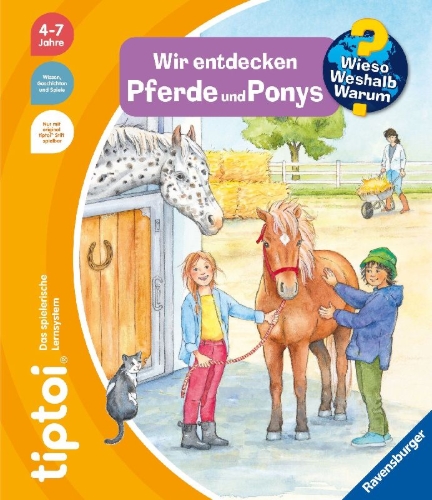 Buchcover und Innenansicht für das Buch: tiptoi® Wieso? Weshalb? Warum? Wir entdecken Pferde und Ponys