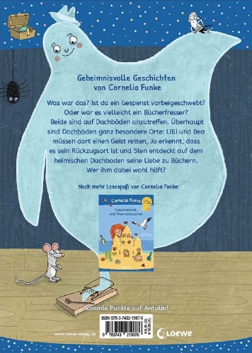Buchcover und Innenansicht für das Buch: Bücherfresser und Dachbodengespenster