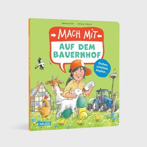 Buchcover und Innenansicht für das Buch: Mach mit auf dem Bauernhof