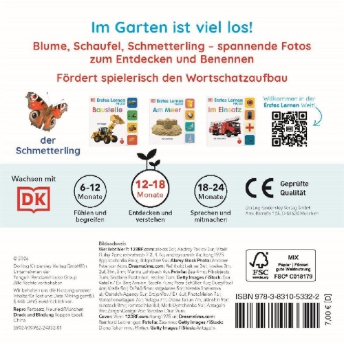 Buchcover und Innenansicht für das Buch: Erstes Lernen Pocket. Garten