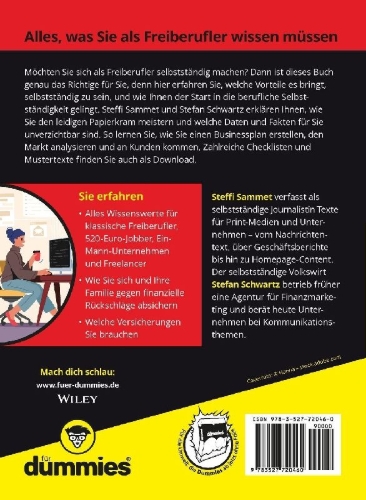 Buchcover und Innenansicht für das Buch: Freiberufler für Dummies