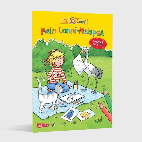 Buchcover und Innenansicht für das Buch: Conni Gelbe Reihe (Beschäftigungsbuch): Mein Conni Malspaß
