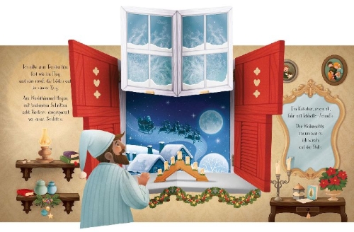 Buchcover und Innenansicht für das Buch: Mein erstes Pop-up-Buch: Am Abend vor Weihnachten