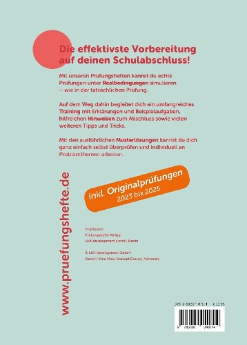 Buchcover und Innenansicht für das Buch: Prüfungsheft & Training - 2026 Deutsch Realschule - Bayern - Original-Prüfungen und Lösungen