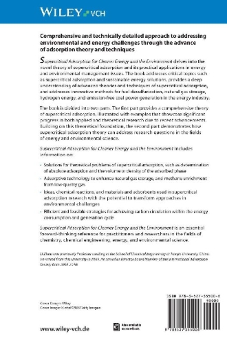 Buchcover und Innenansicht für das Buch: Supercritical Adsorption for Cleaner Energy and the Environment