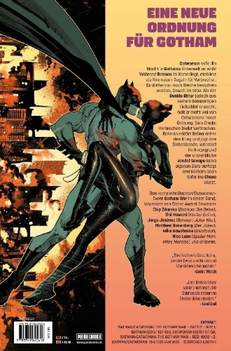 Buchcover und Innenansicht für das Buch: Batman/Catwoman: The Gotham War - Battle Lines #1, Batman #137-#138, Catwoman #57-#58, Batman/Catwoman: The Gotham War - Red Hood #1-#2, Batman/Catwoman: The Gotham War - Scorched Earth #1