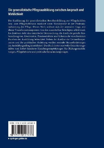 Buchcover und Innenansicht für das Buch: Die generalistische Pflegeausbildung zwischen Anspruch und Wirklichkeit
