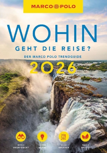 Buchcover und Innenansicht für das Buch: MARCO POLO Trendguide Wohin geht die Reise 2026?
