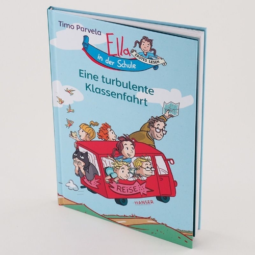 Buchcover und Innenansicht für das Buch: Ella luokkaretkellä