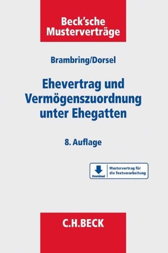 Buchcover und Innenansicht für das Buch: Ehevertrag und Vermögenszuordnung unter Ehegatten