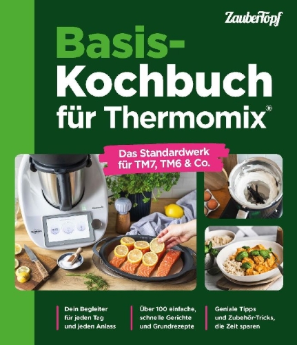 Buchcover und Innenansicht für das Buch: Basis-Kochbuch für Thermomix®