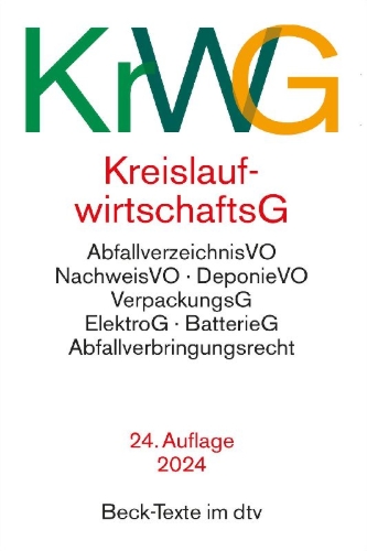 Buchcover und Innenansicht für das Buch: Kreislaufwirtschaftsgesetz. KrWG