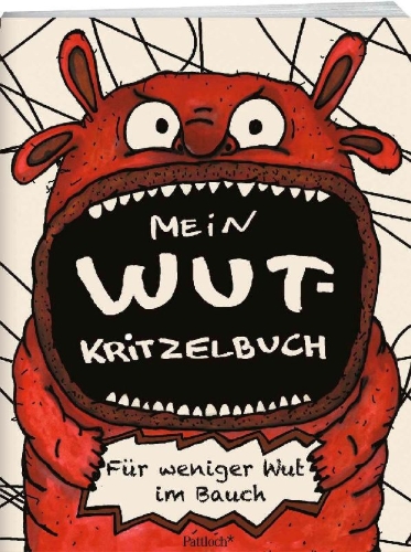 Buchcover und Innenansicht für das Buch: Mein Wut-Kritzelbuch