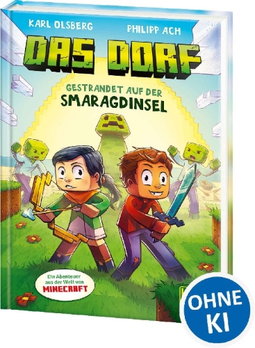 Buchcover und Innenansicht für das Buch: Das Dorf (Band 1) - Gestrandet auf der Smaragdinsel