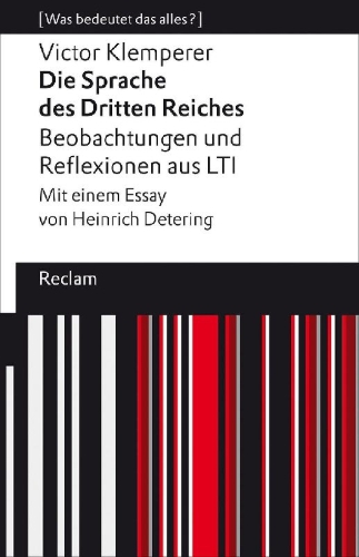 Buchcover und Innenansicht für das Buch: Die Sprache des Dritten Reiches. Beobachtungen und Reflexionen aus LTI