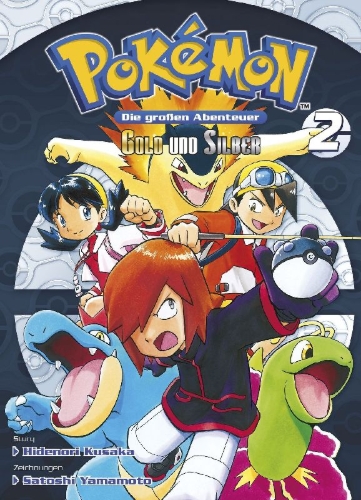 Buchcover und Innenansicht für das Buch: Pokémon - Die großen Abenteuer: Gold und Silber 02