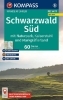 Buchcover und Innenansicht für das Buch: KOMPASS Wanderführer Schwarzwald Süd mit Naturpark, Kaiserstuhl und Markgräflerland, 60 Touren mit Extra-Tourenkarte