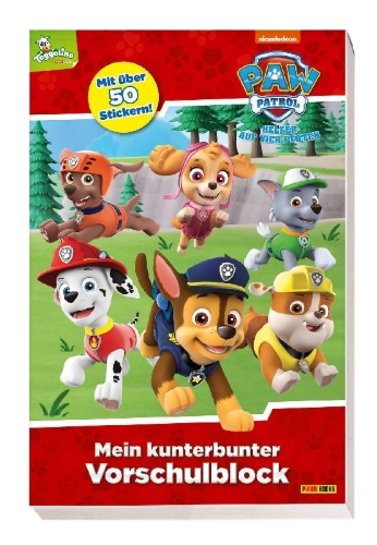 Buchcover und Innenansicht für das Buch: PAW Patrol: Mein kunterbunter Vorschulblock