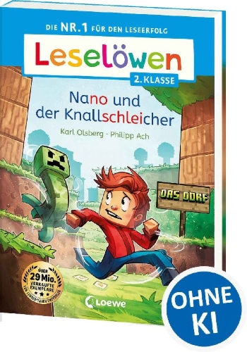 Buchcover und Innenansicht für das Buch: Leselöwen 2. Klasse - Nano und der Knallschleicher