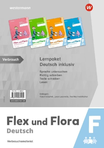 Buchcover und Innenansicht für das Buch: Flex und Flora - Deutsch inklusiv. Lernpaket Deutsch inklusiv F