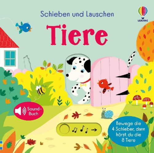 Buchcover und Innenansicht für das Buch: Schieben und Lauschen: Tiere