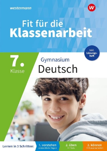 Buchcover und Innenansicht für das Buch: Fit für die Klassenarbeit - Gymnasium. Deutsch 7