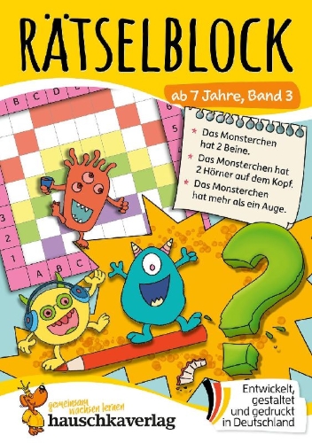 Buchcover und Innenansicht für das Buch: Rätselblock ab 7 Jahre, Band 3