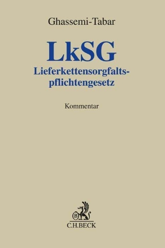 Buchcover und Innenansicht für das Buch: Lieferkettensorgfaltspflichtengesetz. LkSG