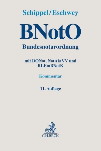 Buchcover und Innenansicht für das Buch: BNotO. Bundesnotarordnung
